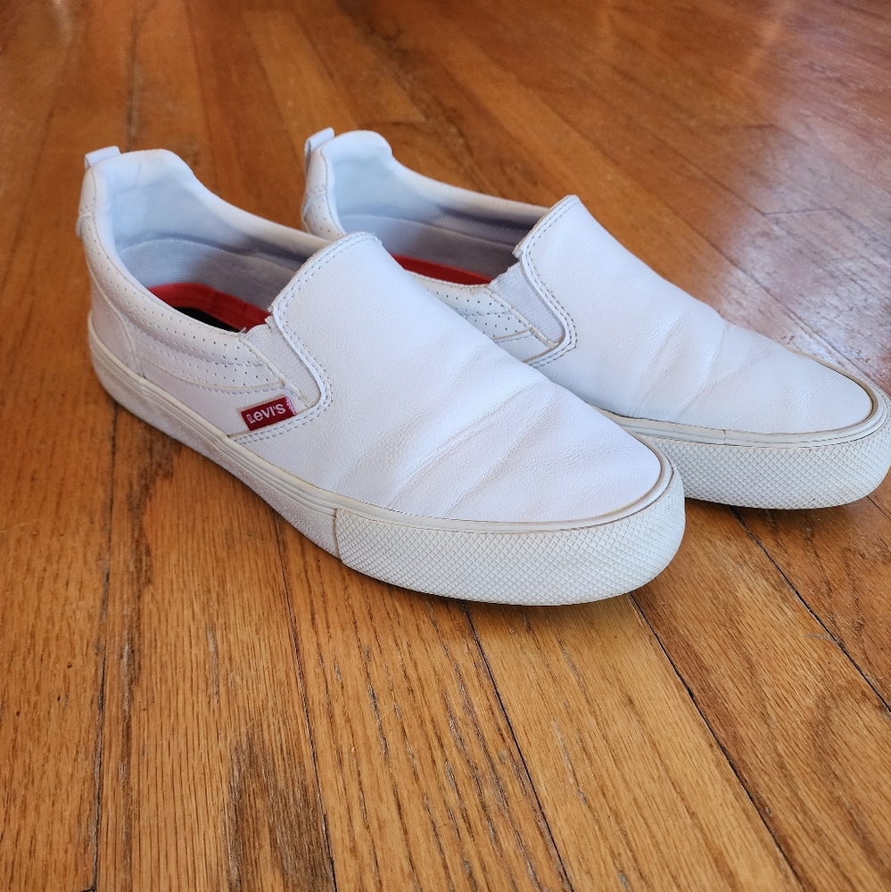 White Levi Slip-ons